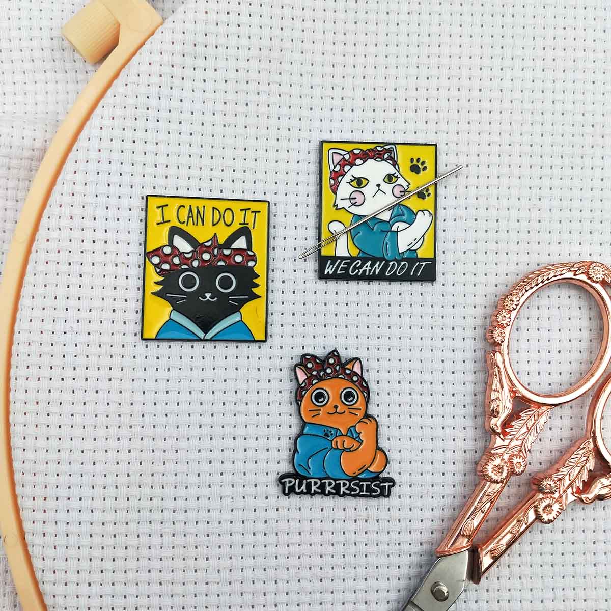 Embroidery Artwork - Cross Stitch Needle Minder Magnet, Comic