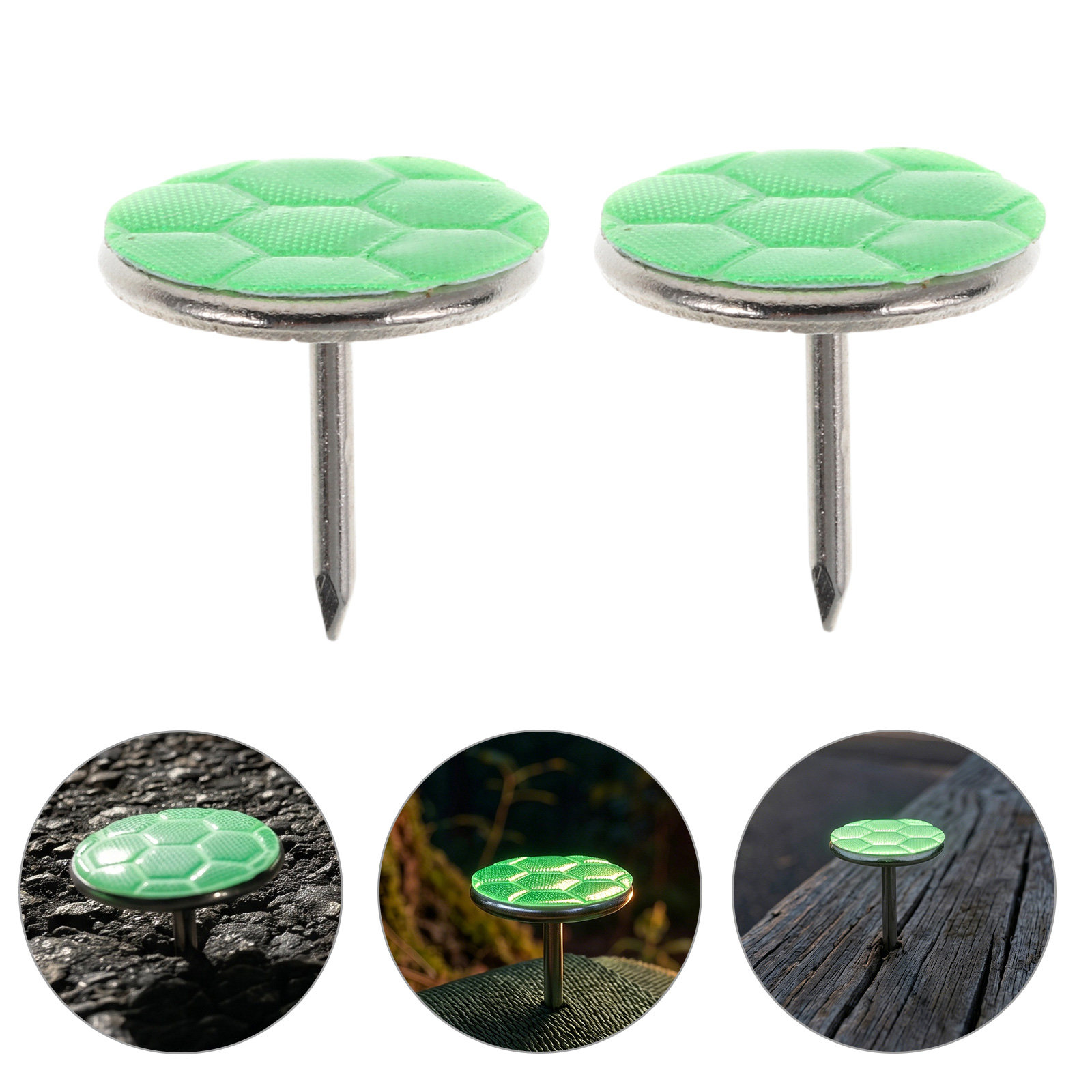 Embroidery Garden - 100Pcs Reflective Trail Marker Tacks Green