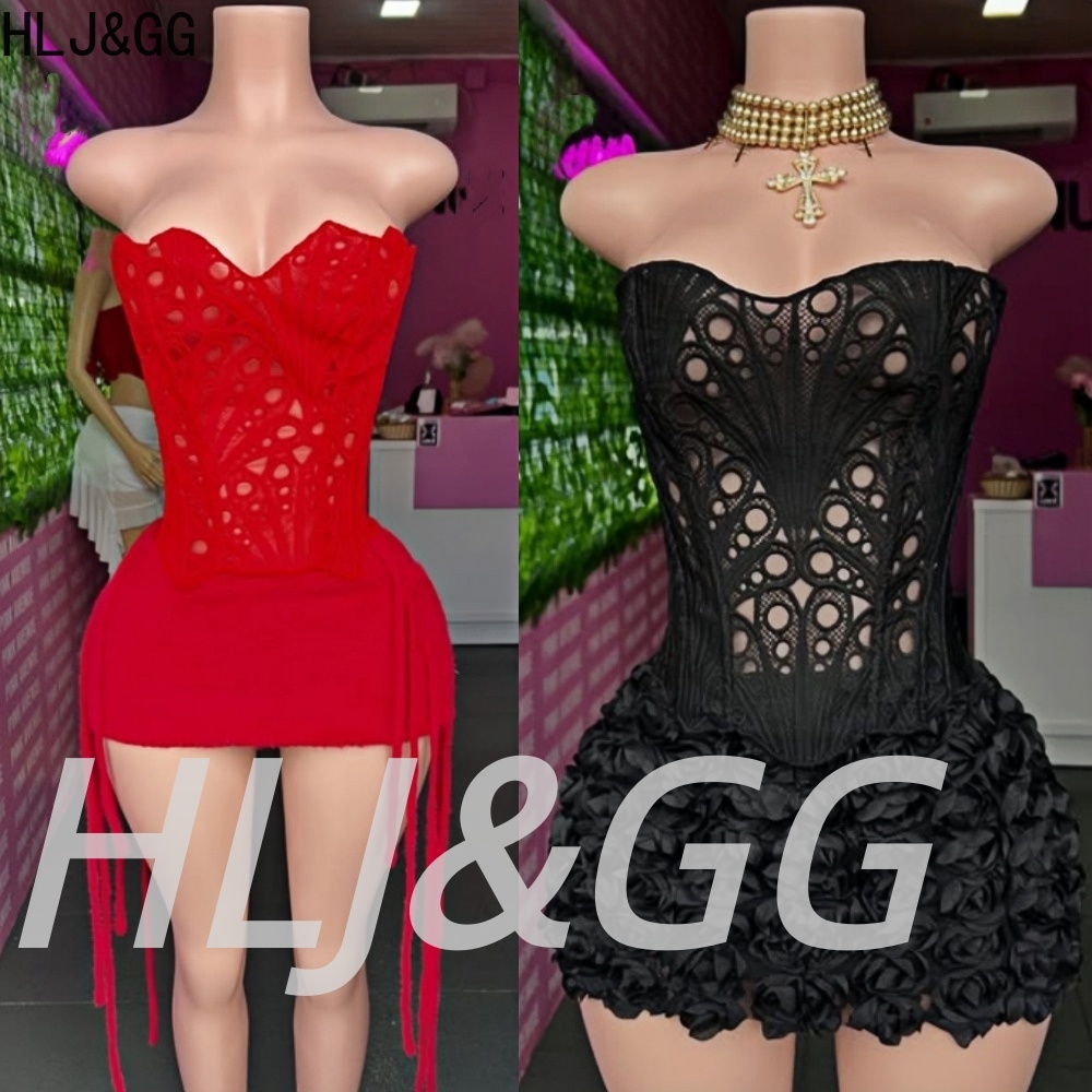 Embroidery Skirt - HLJ&GG Sexy Sweet Hollow Embroidery Corset