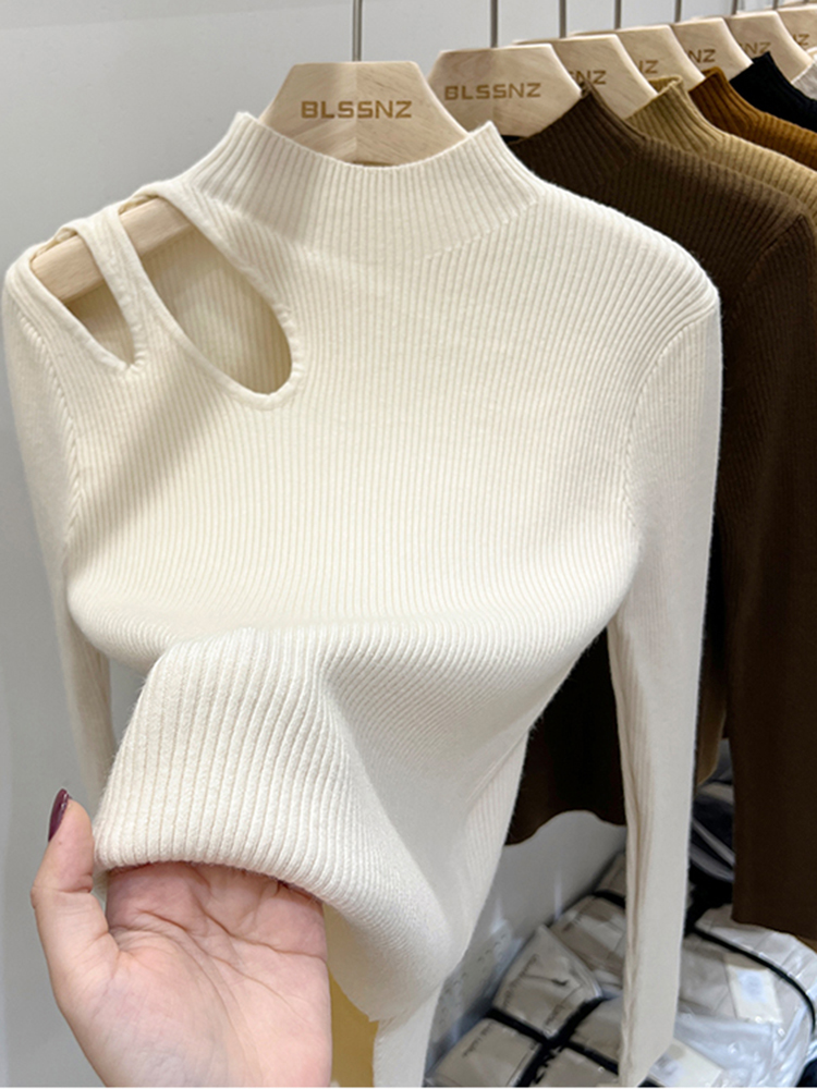 2026 Hollow-out Turtleneck Kni - Embroidery Thread Yarn review and price