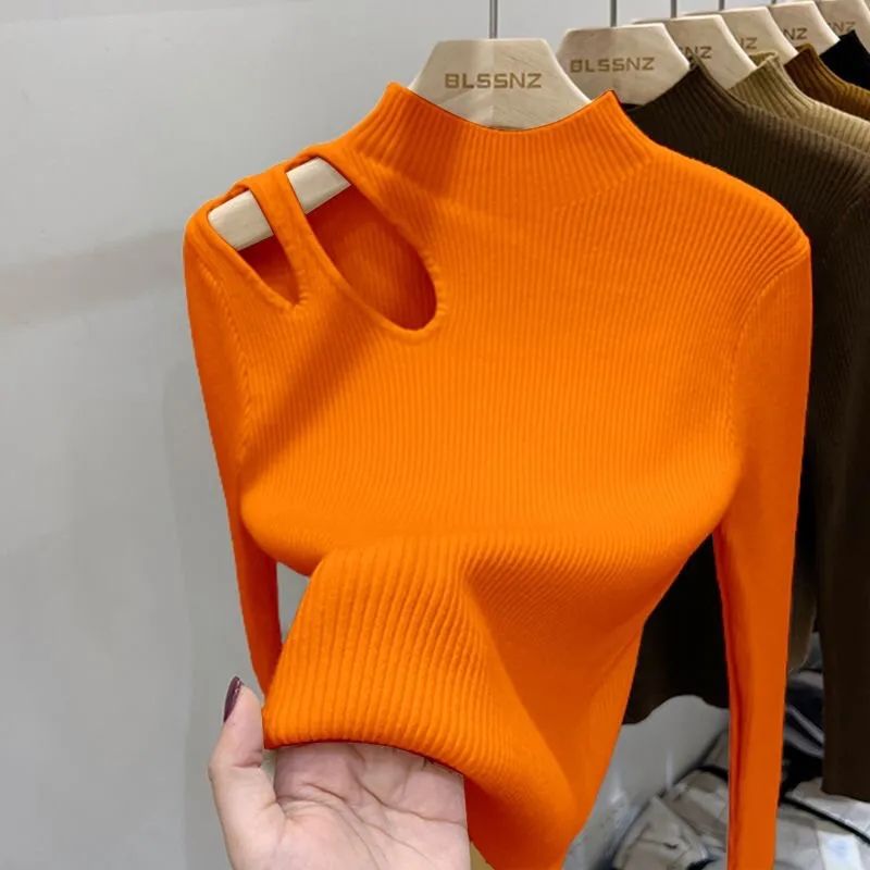 2026 Hollow-out Turtleneck Kni - Embroidery Thread Yarn review and price