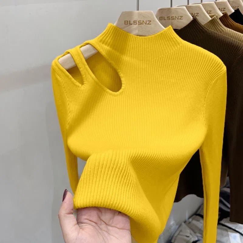 2026 Hollow-out Turtleneck Kni - Embroidery Thread Yarn review and price