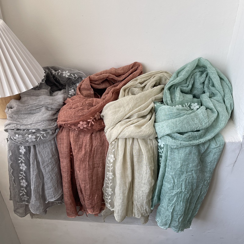 Cotton Linen Lace Splicing Sca - Embroidery Towel review and price