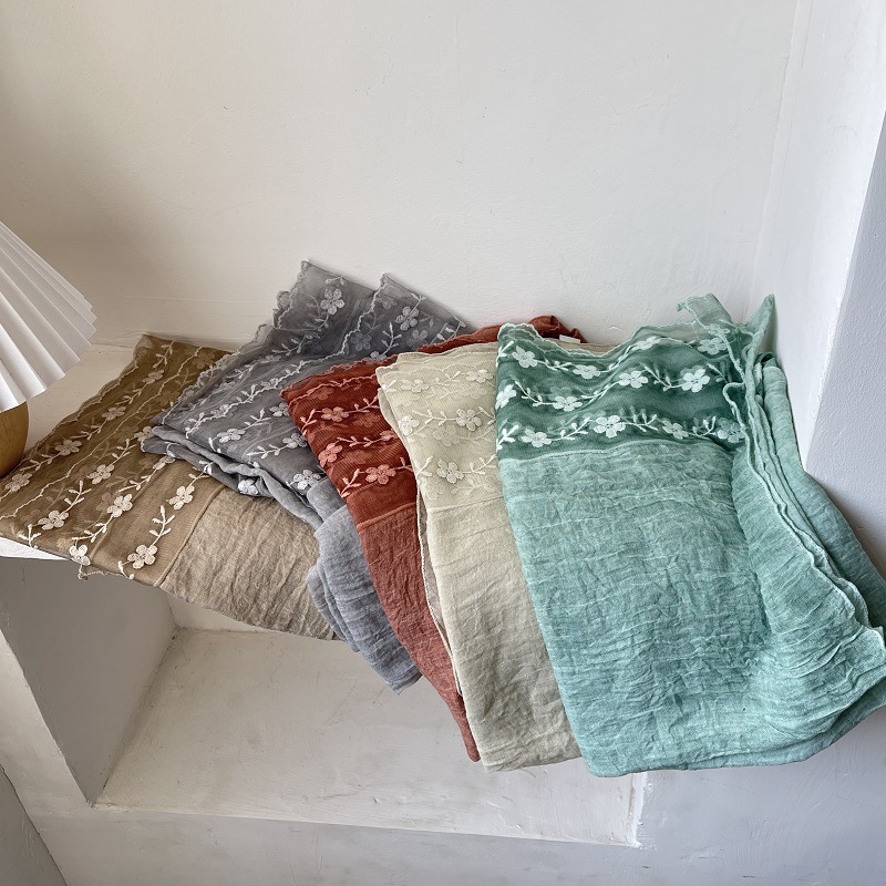 Cotton Linen Lace Splicing Sca - Embroidery Towel review and price