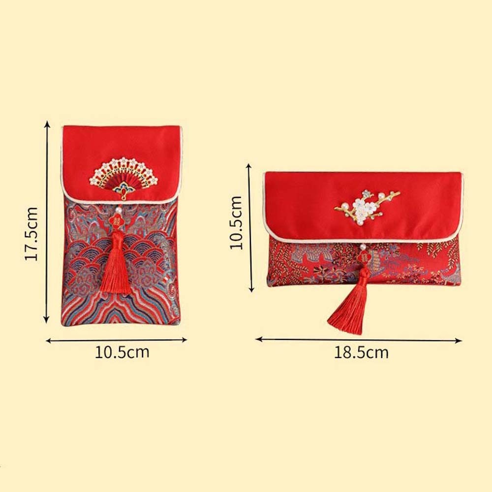 New Year Blessing Words Brocad - Embroidery Red review and price