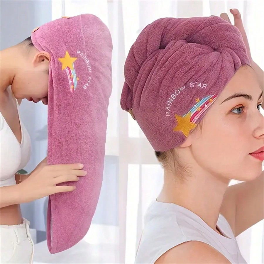 Quick-Dry Coral Fleece Hair To - Embroidery Towel review and price