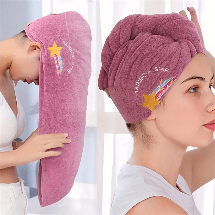 Quick-Dry Coral Fleece Hair To - Embroidery Towel review and price