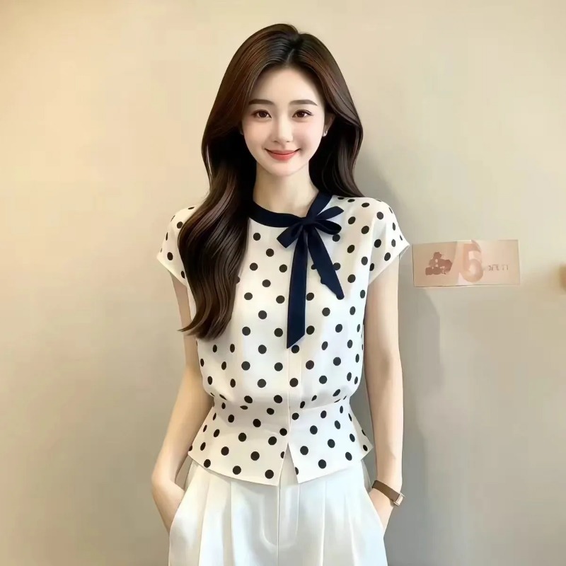 Women Polka Dot Bow Tie Neck C - Embroidery Hat Machine review and price