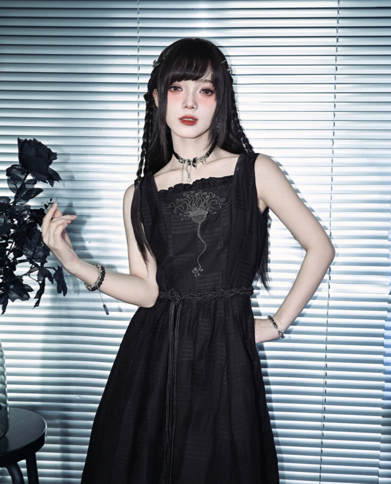 New Crinoid Embroidery Black D - Embroidery Skirt review and price