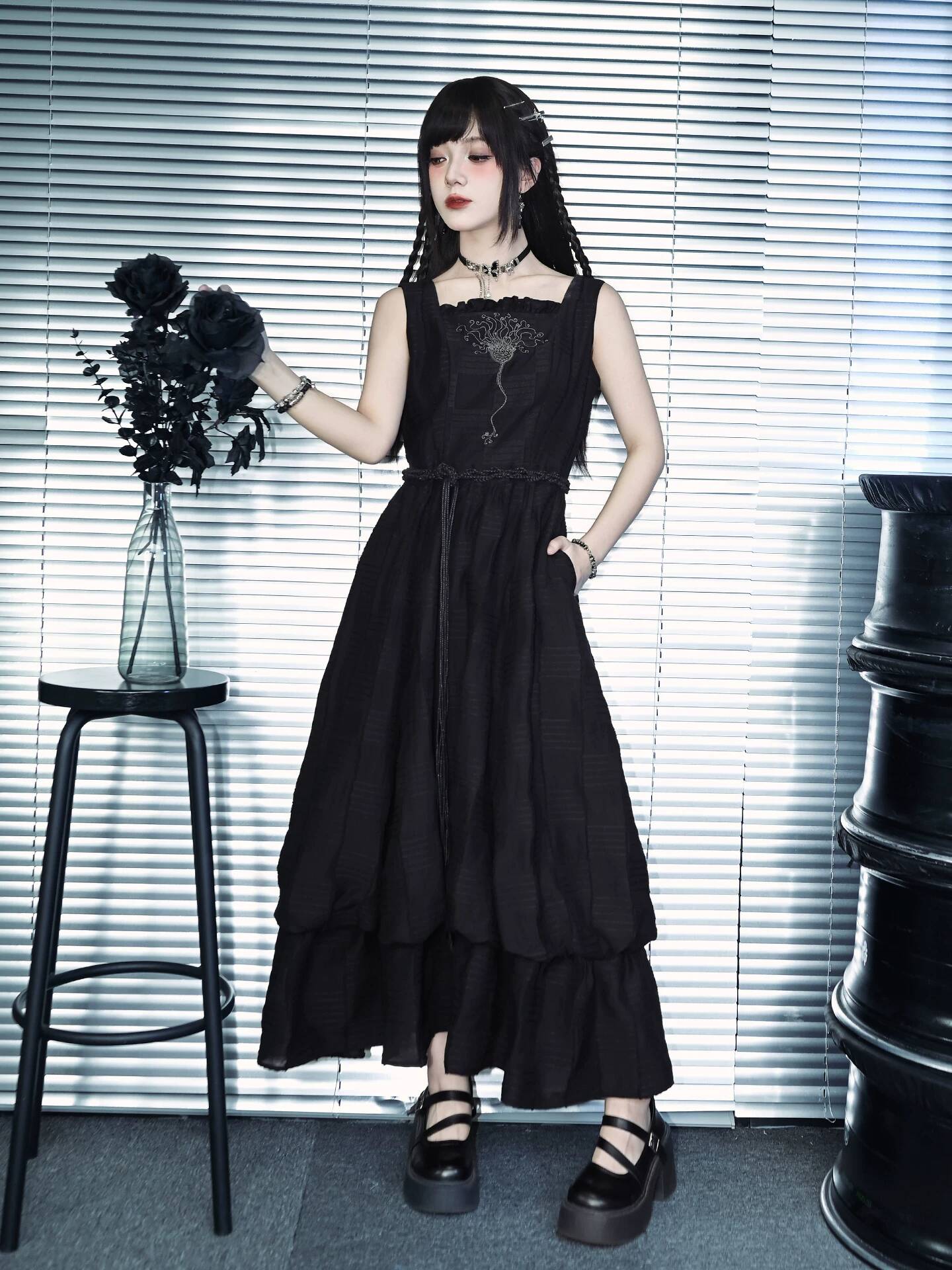 New Crinoid Embroidery Black D - Embroidery Skirt review and price
