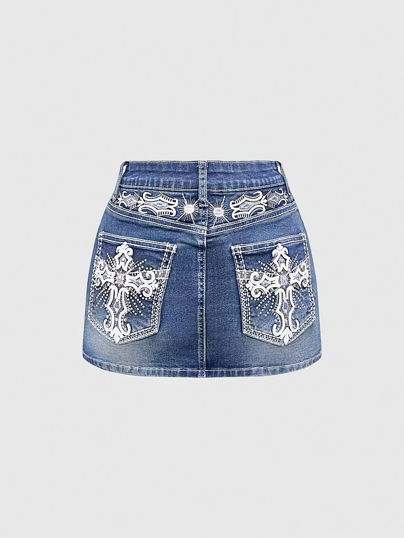 New Fashion Casual High Waist  - Embroidery Skirt review and price