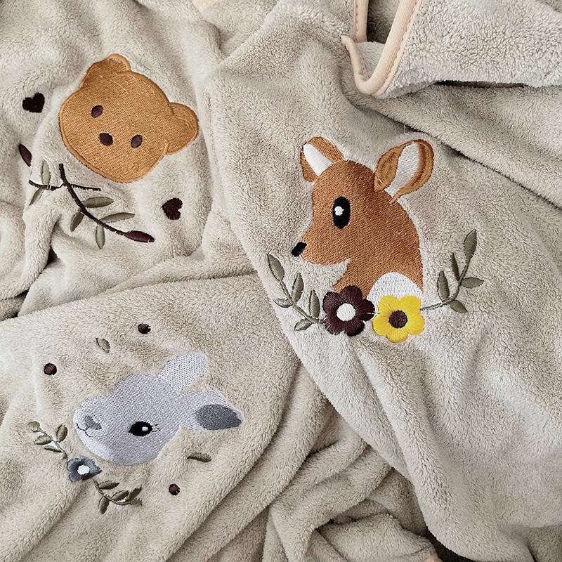Children's Coral Fleece Cloaks - Embroidery Towel review and price