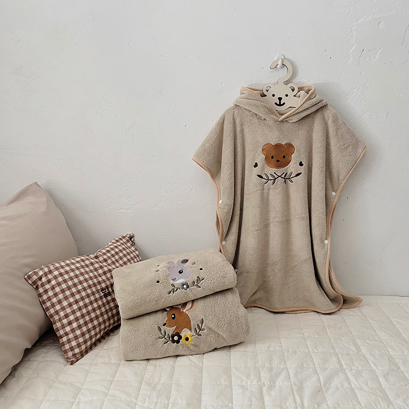Children's Coral Fleece Cloaks - Embroidery Towel review and price