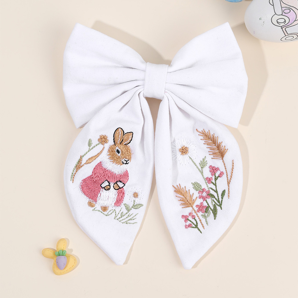 Rabbit Embroidery Bow Hair Cli - Embroidery Rabbit review and price