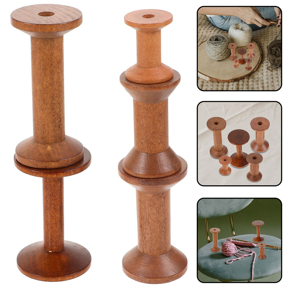 7Pcs Wooden Thread Spools Vint - Embroidery Thread Yarn review and price