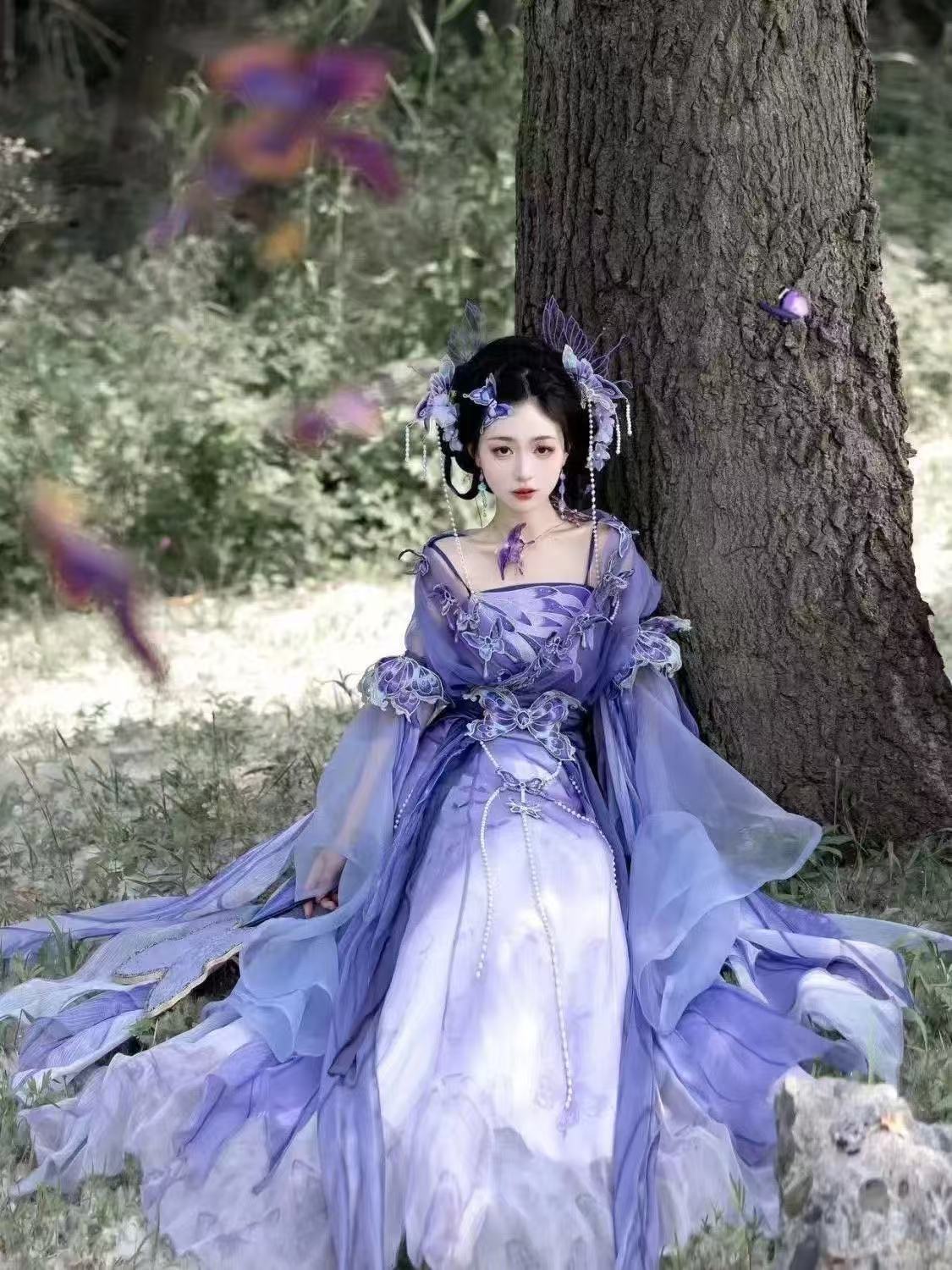 Original Chinese Purple Hanfu  - Embroidery Skirt review and price