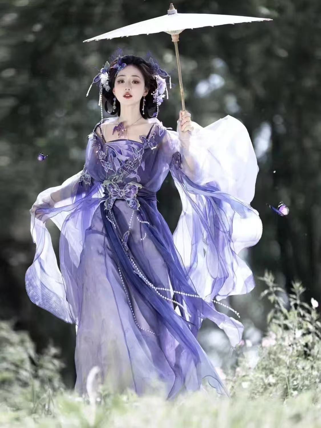 Original Chinese Purple Hanfu  - Embroidery Skirt review and price