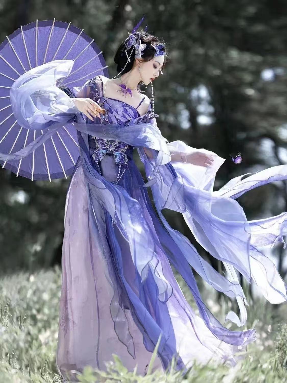 Original Chinese Purple Hanfu  - Embroidery Skirt review and price
