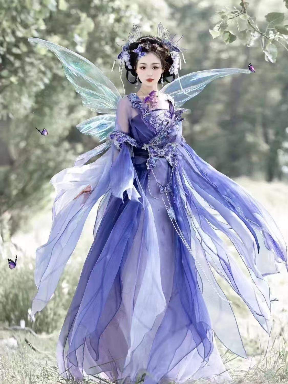 Original Chinese Purple Hanfu  - Embroidery Skirt review and price
