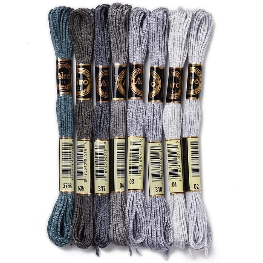 8 Skeins 70 Yards Grey Friends - Embroidery Thread Yarn review and price