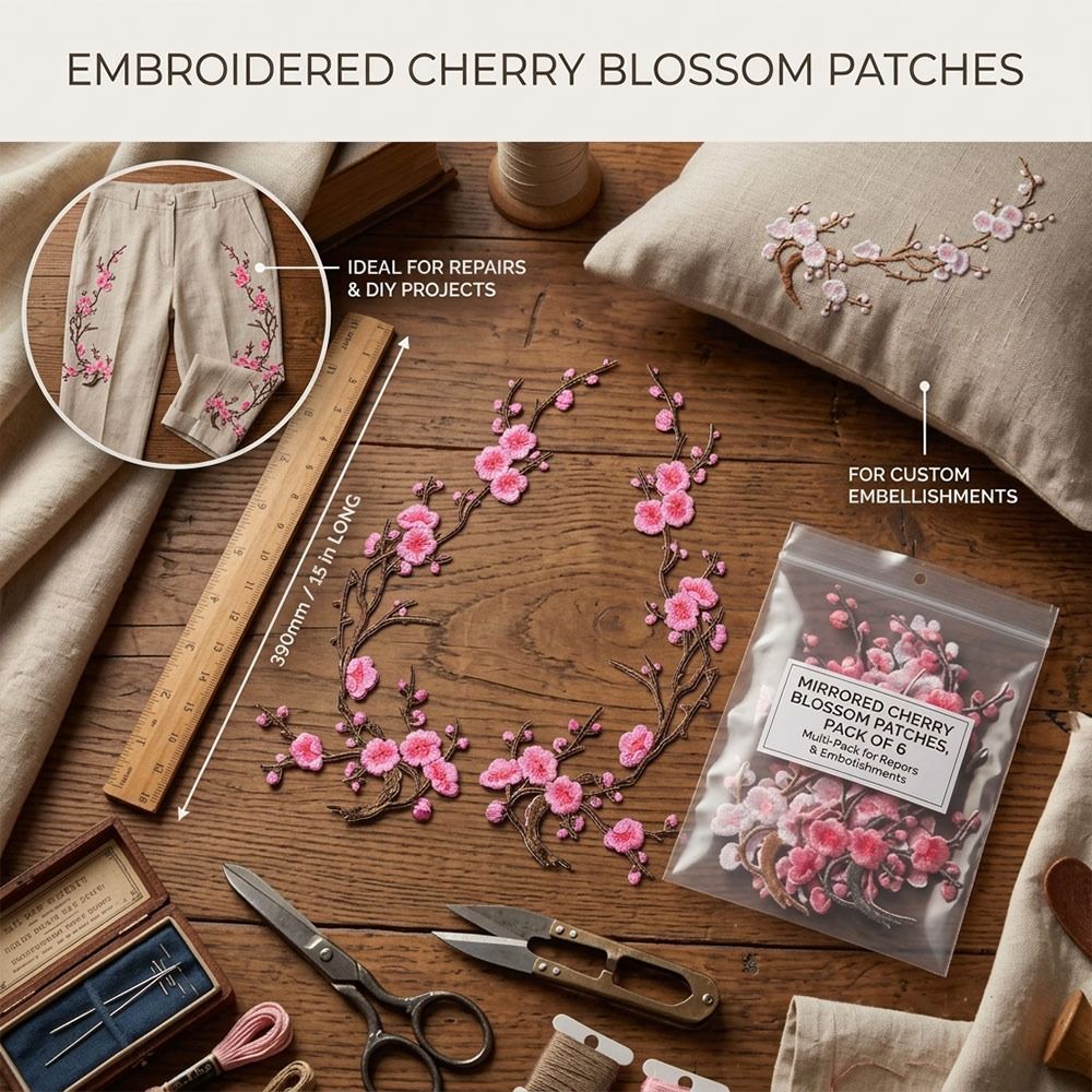 DIY Cherry Blossom Iron On Pat - Embroidery Patches review and price