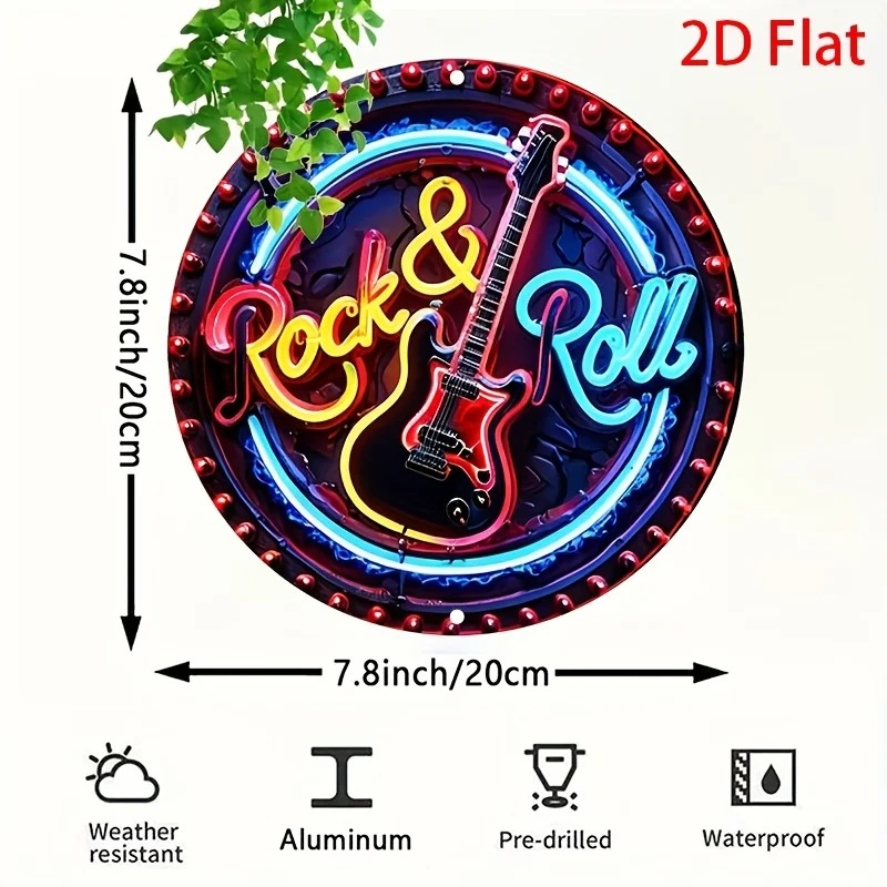 A Vintage Rock Neon Sign, 2Dfl - Embroidery Garden review and price