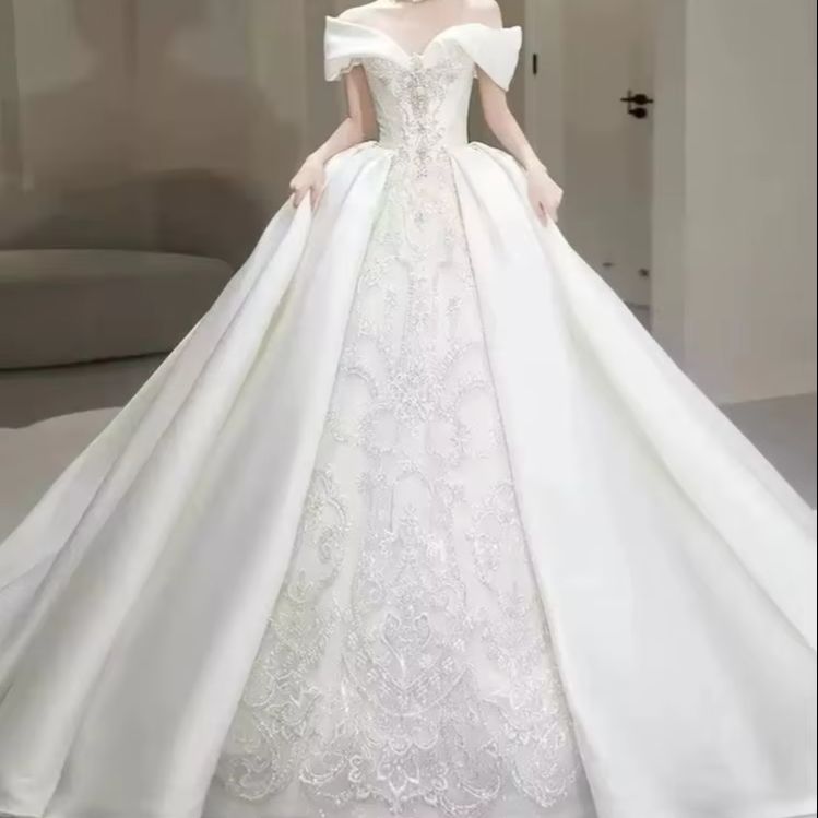 Chic Wedding Dresses Off Shoul - Embroidery Skirt review and price
