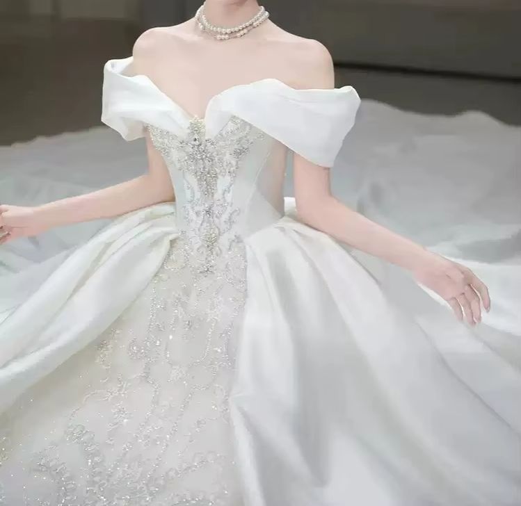 Chic Wedding Dresses Off Shoul - Embroidery Skirt review and price