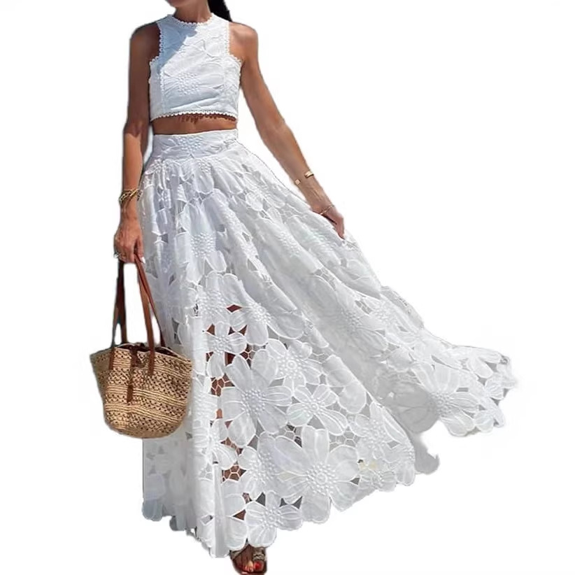 Women's White Floral Lace Embr - Embroidery Skirt review and price