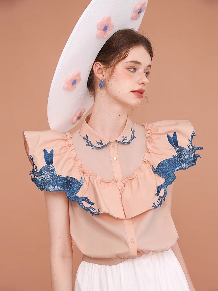 Rabbit Embroidered Shirt for W - Embroidery Rabbit review and price