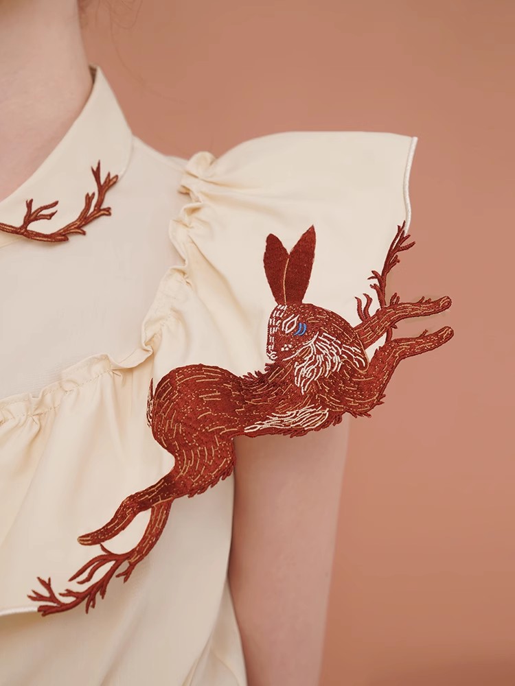 Rabbit Embroidered Shirt for W - Embroidery Rabbit review and price